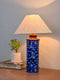 Blue pottery Cylindrical Table Lamp (Without Shade)